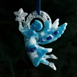 Christmas tree toy with lapis lazuli "Angel" from the Rozhdestvenskaya collection